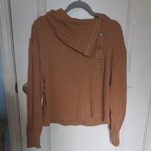 Free People We The Free Paulie Cowl Neck Sweater In Carmel